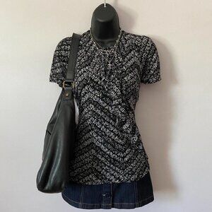 y2k 2000s the limited micro mesh short sleeve top with ruffle